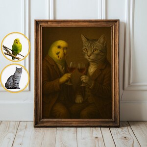 aristocratic dog cat painting