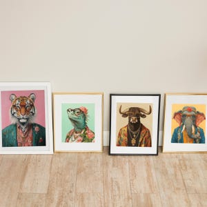 Fashionable bull with glasses poster