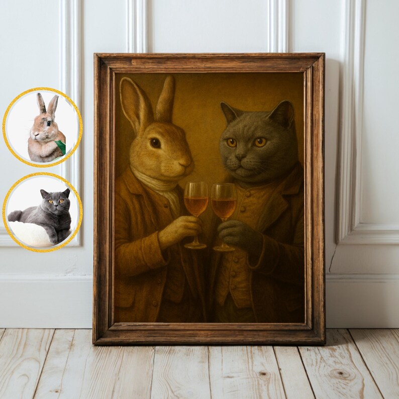 vintage animal custom portrait