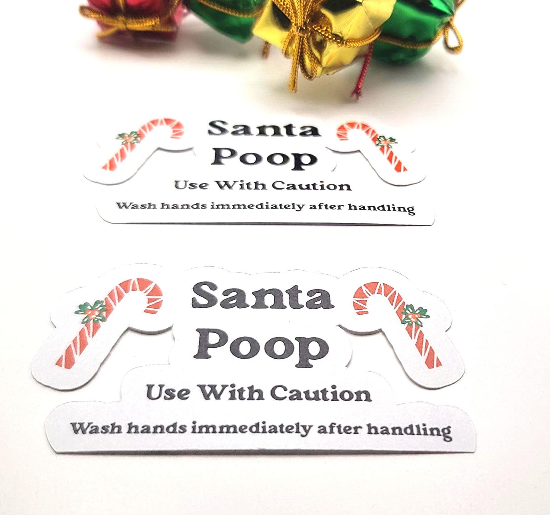 Santa Poopy Santa Poop Prank Stickers (16 Pcs: 8 Glossy and 8 Matte) - Etsy