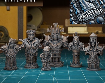 Resin Printed Undead Chess Set, Fantasy Tabletop Game
