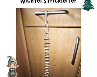 Gnome accessories ladder, rope ladder gnome, wooden ladder for gnomes, gnome decoration, natural decoration gnome time, Christmas decoration