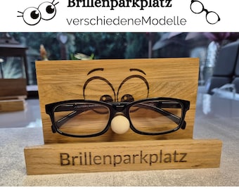 Brillenständer aus Eichenholz, Brillenparkplatz, besonderes Geschenk Brillenträger, Originelle Brillenablage, Sonnenbrillen Organizer