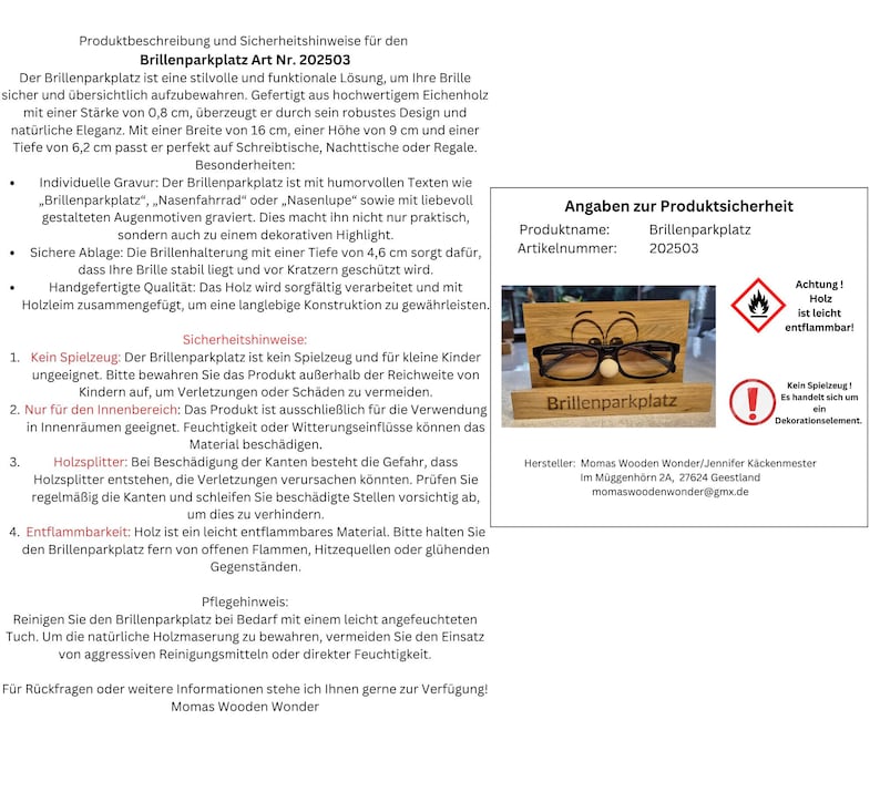 Angaben zur GPSR. Holz ist leicht entflammbar. Kein Spielzeug für Kinder, Dekorationselement.
