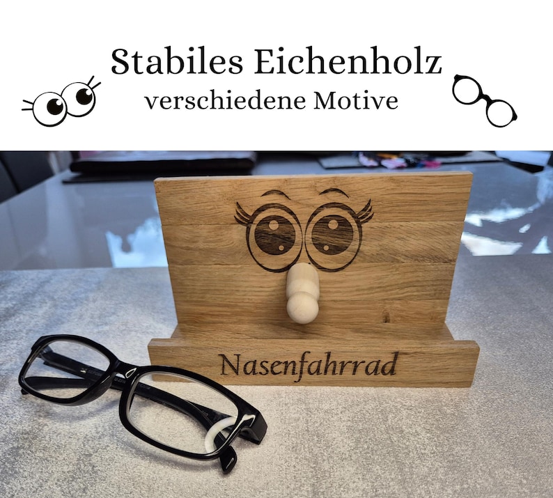 Hier wird ein Bild gezeigt auf dem Nasenfahrrad und Augen mit Wimpernaufschlag zu sehen.