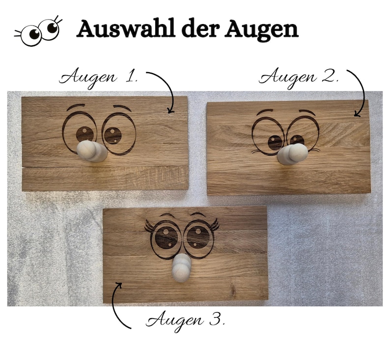 Hier werden die 3 verschiedenen Augen welche zur Auswahl stehen gezeigt.