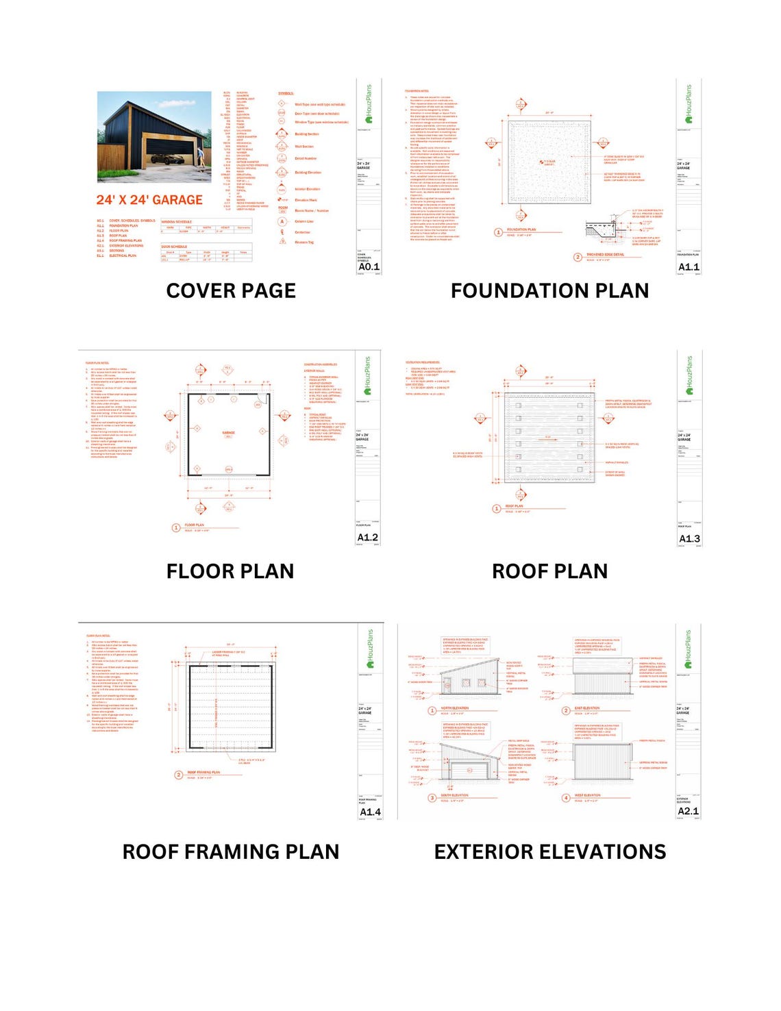 24x24 Modern Garage Plan | Spacious Two-car Garage With Contemporary ...
