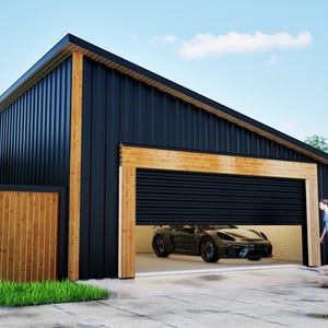 24x24 Modern Garage Plan | Spacious Two-Car Garage with Contemporary Design | DIY Building Plans