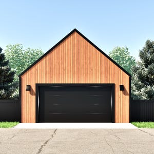 24&#39;x24&#39; Garage Plan – Modern Scandinavian Design with Spacious Storage and Workshop Potential