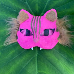 Máscara de gato rosa/máscara therian