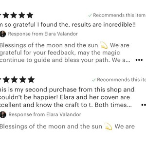 K&ouml;nnte beinhalten: Bild von Kundenbewertungen mit F&uuml;nf-Sterne-Bewertungen. Die Bewertungen loben den Shop und erw&auml;hnen unglaubliche Ergebnisse und exzellenten Service. Der Text enth&auml;lt S&auml;tze wie "dankbar" und "segne deinen Weg."