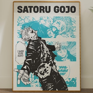 Satoru Gojo Anime Poster: Jujutsu Kaisen Manga Art (Digital Download)