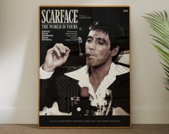 Scarface Movie Poster: Minimalist Vintage Wall Art (Digital Download)