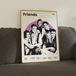 Friends Sitcom Poster 8K High Quality - DIGITAL - Vintage Prints | Minimalist Wall Art | Aesthetic Poster | Friends Sitcom