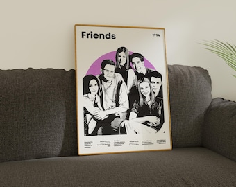 Friends Sitcom Poster: Minimalist TV Show Wall Art (Digital Download 45x60cm, 18x24")