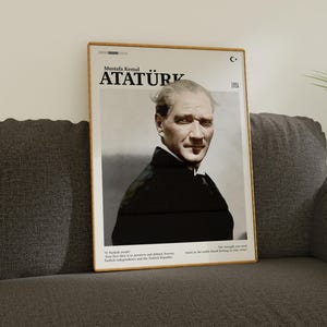 Mustafa Kemal Atatürk Poster - DIGITAL - Vintage Prints | Minimalist Wall Art | Aesthetic Poster | Poster 8K High Quality