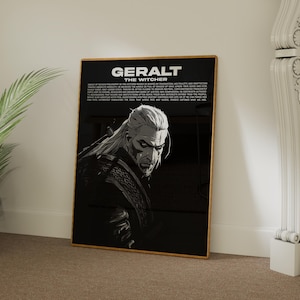 The Witcher Geralt 8K Poster: Minimalist Vintage Game Art (Digital Download 45x60cm, 18x24&quot;)