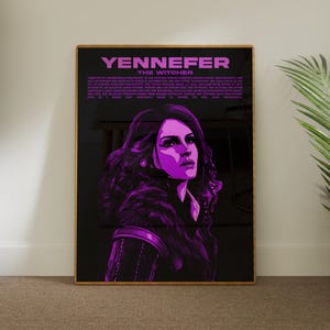 Yennefer Witcher Poster: Minimalist Game Art Print (Digital Download 45x60cm, 18x24&quot;)