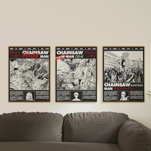 Chainsaw Man Anime Poster Trio: Denji, Power, Makima (Digital Download)