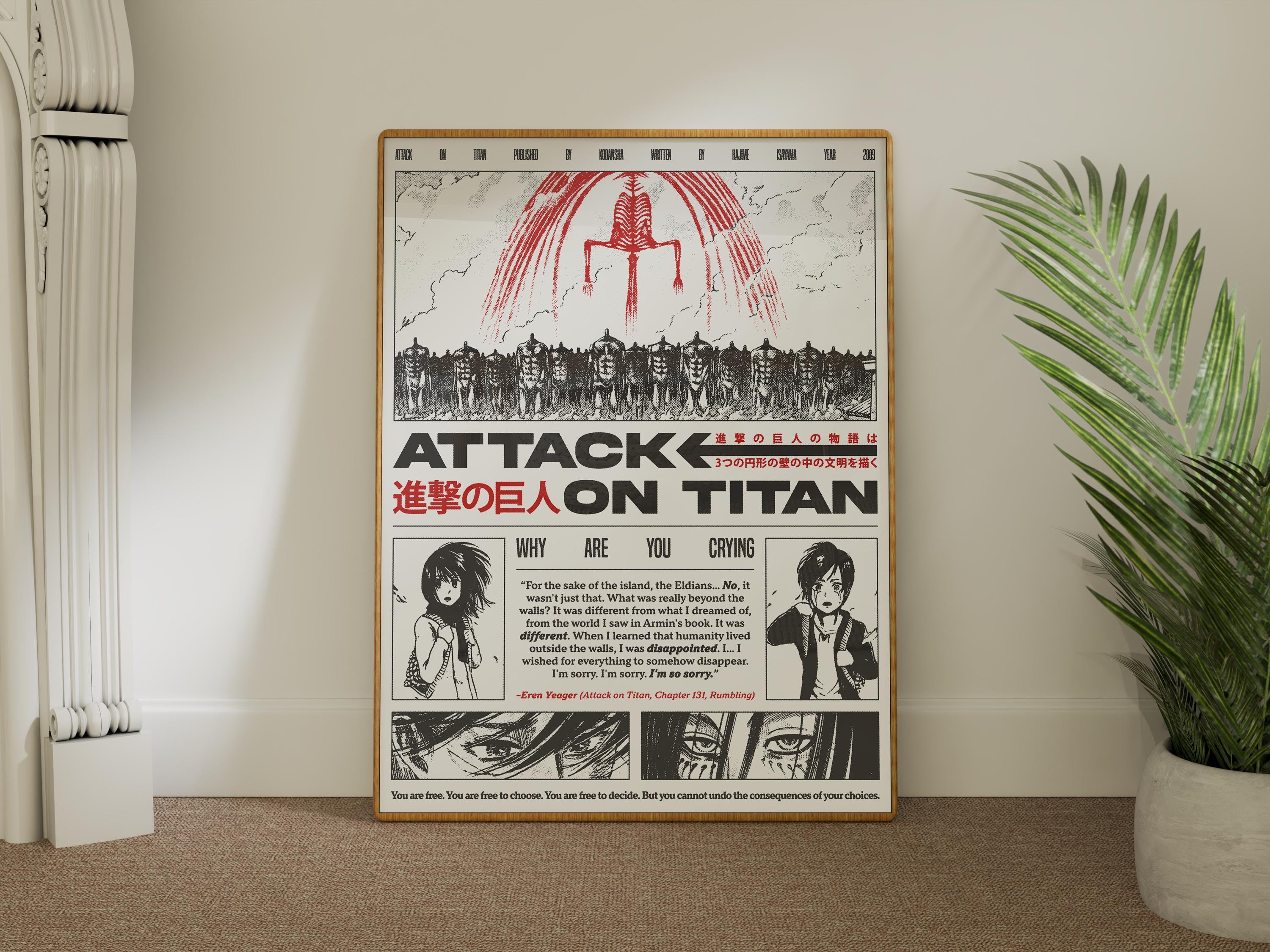 Attack on Titan Anime Poster - DIGITAL - Vintage Prints