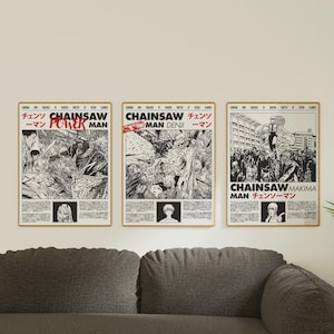 Chainsaw Man Anime Poster Trio: Denji, Power, Makima (Digital Download)