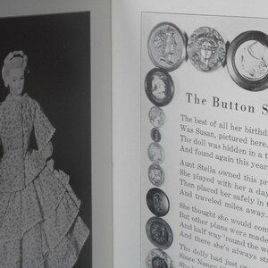 VINTAGE The Button String First Printing 1942 Thelma Shull Hard Cover Illustration Reference Supply Book with Jacket Cover Black & White