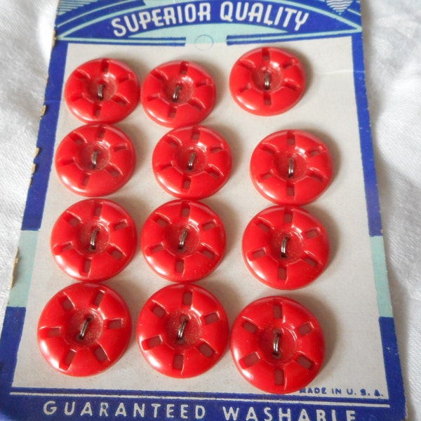 Red Sewing Buttons Etsy