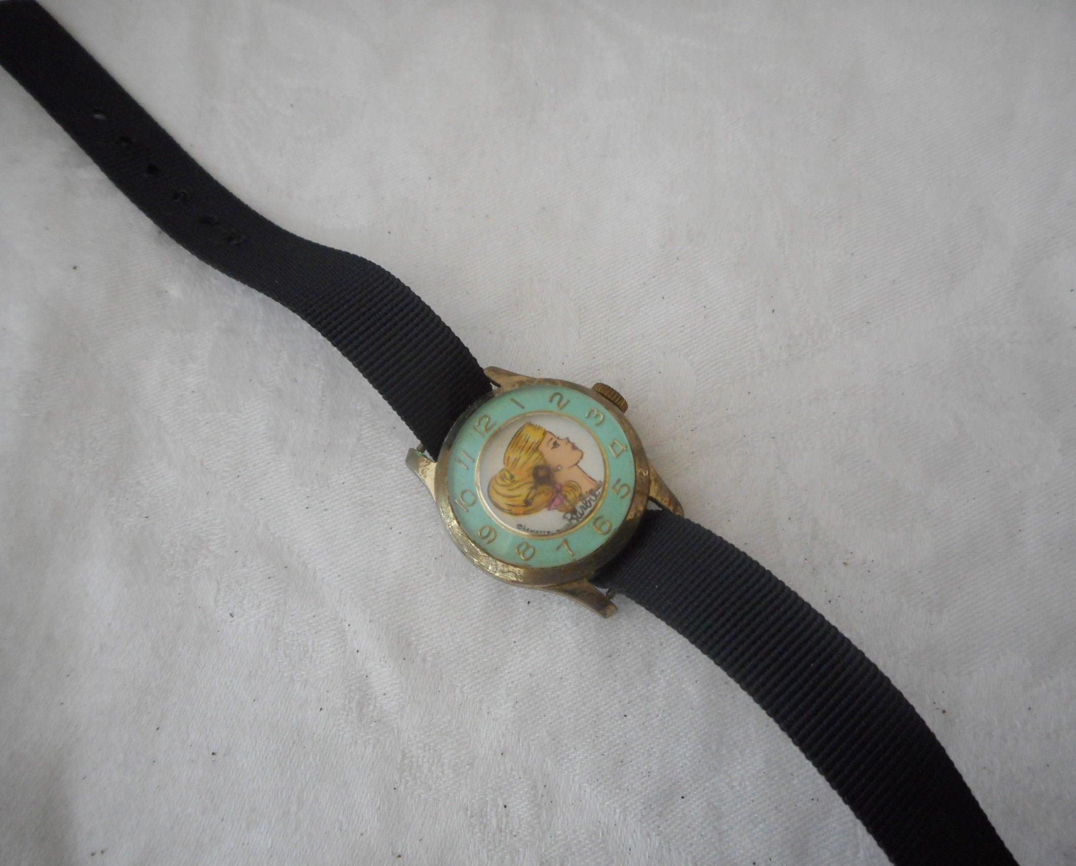 VINTAGE Barbie Wristwatch Turquoise Border Costume Adorn VINTAGE Barbie Wristwatch Turquoise Border Costume Adorn