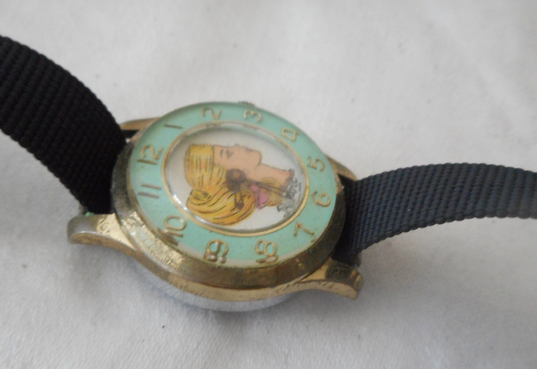VINTAGE Barbie Wristwatch Turquoise Border Costume Adorn VINTAGE Barbie Wristwatch Turquoise Border Costume Adorn