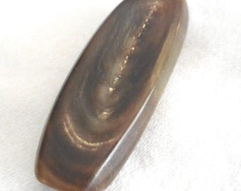 VINTAGE 1  5/8" Brown Toggle Horn Costume Clothing Adorn Embellish Sewing Supply Craft Finding Closure Fastener Button
