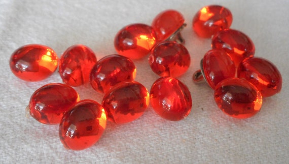 Lot De 12 Boutons Vintage 26 Mm - Plastique Orange Pâle Et Caramel - Pour Couture Rétro Ou Créative - Occasion