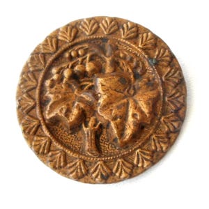 Vintage Grape Cluster Metal Button, Costume Clothing Adornment (1 1/2")