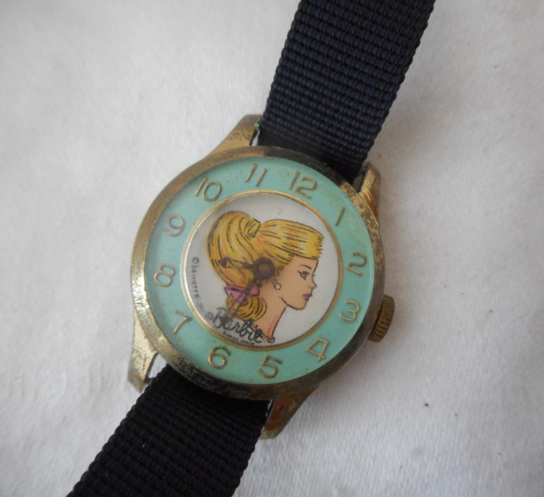 VINTAGE Barbie Wristwatch Turquoise Border Costume Adorn VINTAGE Barbie Wristwatch Turquoise Border Costume Adorn