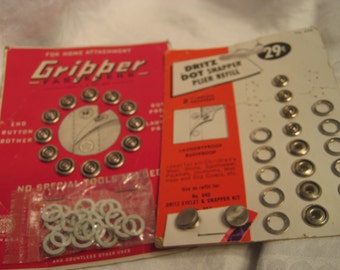 VINTAGE Metal Sewing Supply Adorn Embellishment Craft Finding Closure Fastener Griper Snaps