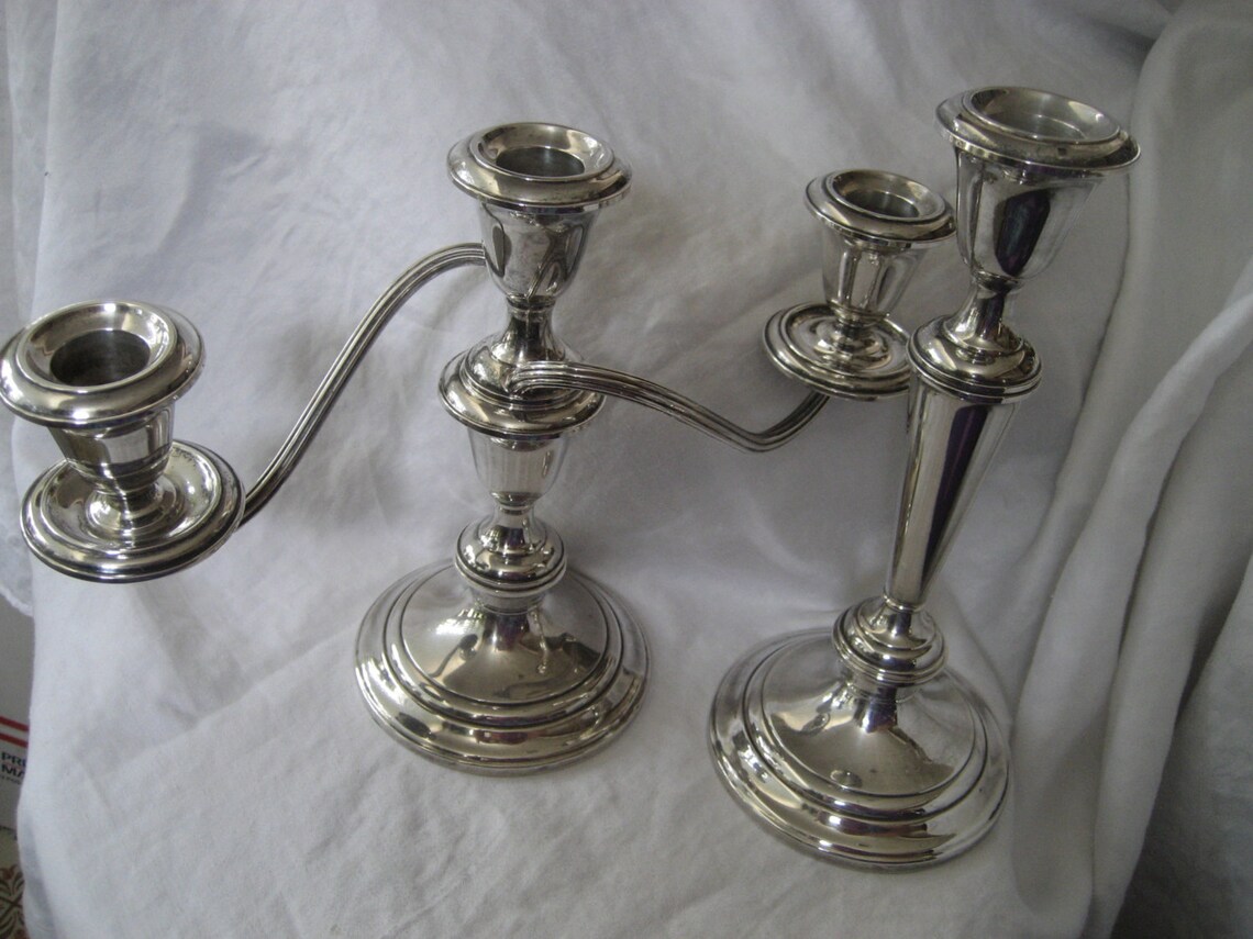 ANTIQUE Set of Gorham Sterling Silver Candelabra Candlesticks Etsy