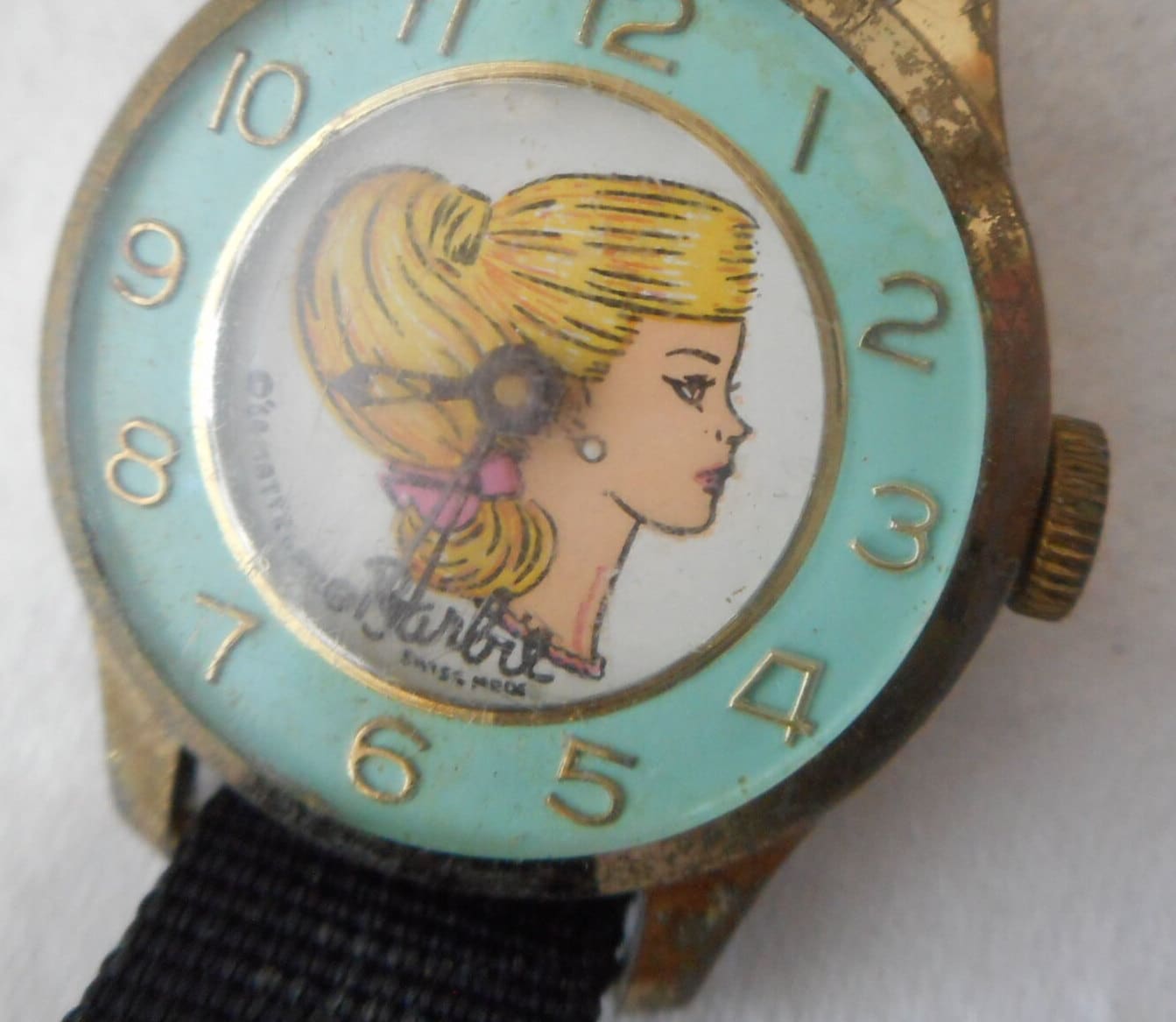 VINTAGE Barbie Wristwatch Turquoise Border Costume Adorn VINTAGE Barbie Wristwatch Turquoise Border Costume Adorn