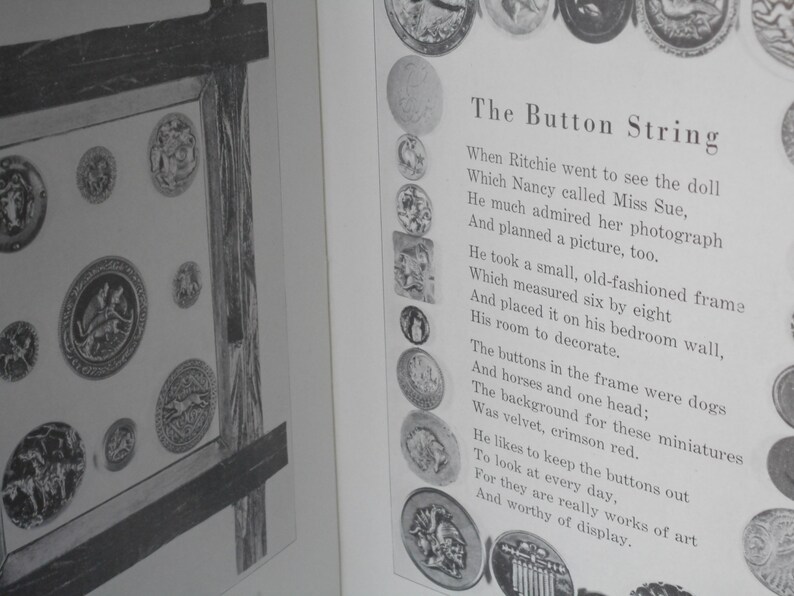 VINTAGE the Button String First Printing 1942 Thelma Shull Hard Cover ...