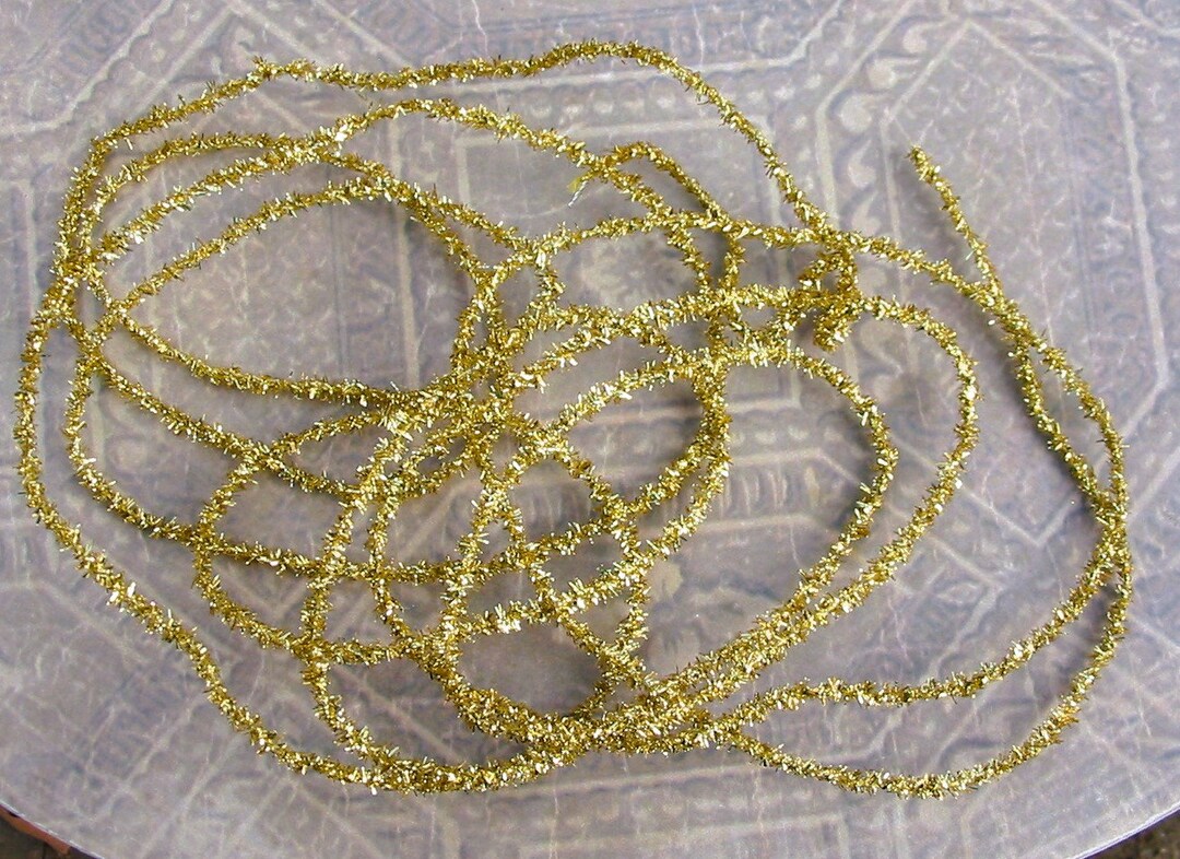 10 Feet of Gold Wired German Christmas Lametta Tinsel Etsy