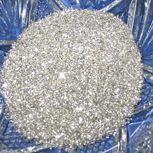 Purpurina de vidrio alemán de plata pura fina, grano 80, 1 onza