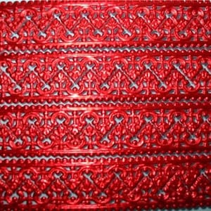 German Dresden Paper Red Lace Baroque Border 21.5 inch 8 Strips