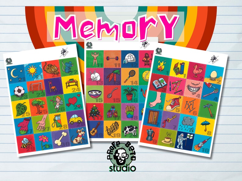 Montessori Toddler Memory Game Printable Educational Homeschool ...
