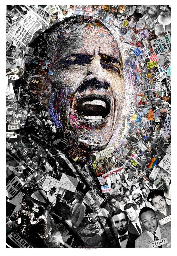 /"I Am Not A Perfect Man/" 27x39/" Civil Rights Protest Barack Obama Poster Signed