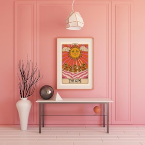 Carta del Tarot del Sol imprimible / Arte digital de pared de tarot / Arcanos Mayores / Decoración de tarot bohemia / Descarga instantánea / Arte espiritual
