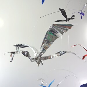 Origami Paper Dragon Hanging Mobile in Foil Paper image 7