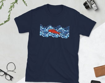 Short-Sleeve Unisex T-Shirt, Fish in the Sea Shirt, Origami Fish Shirt, Origami Art T-Shirt, The Timeless Crane Merch, Swimming Fish Tee