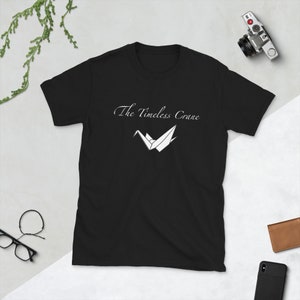 The Timeless Crane Shirt, Short-Sleeve Unisex T-Shirt, Origami Crane Shirt, Paper Crane Tee, Origami Bird T Shirt, Ring Spun Cotton Shirt