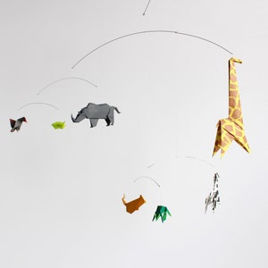Neutral Baby Nursery Decor, Safari Animals Mobile for Gender Neutral Nursery, Modern Baby Crib Mobile, Unique Baby Shower Gift, Jungle Baby image 9
