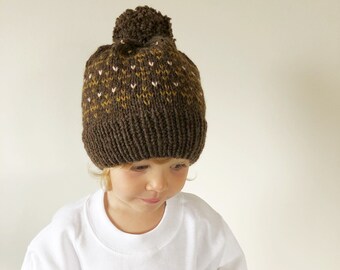 Knit Winter Woolly Hat | Child Winter Hat | Hand-Knit | Uni-sex Hat | 1 to 3 years
