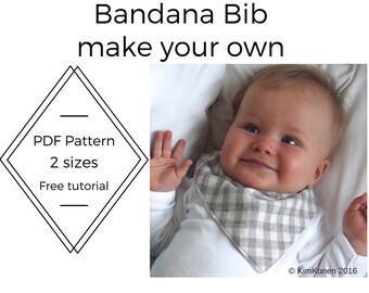 Bandana Bib PDF Pattern | Tutorial Digital Download | Drool Bib Pattern | DIY |