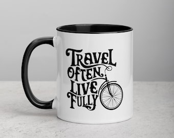 Travel Often Live Fully Mug, Wanderlust Adventure Mug, Travel Quote Gift, Inspirational Coffee Cup, Explore Life Mug, Travel Lover Cup